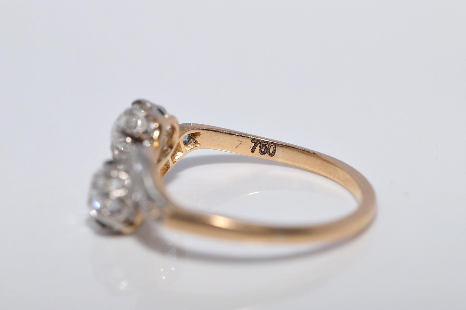 Anello decorato con diamanti naturali in oro 18k, antico, CIRCA 1910, Art Nouveau in vendita 13