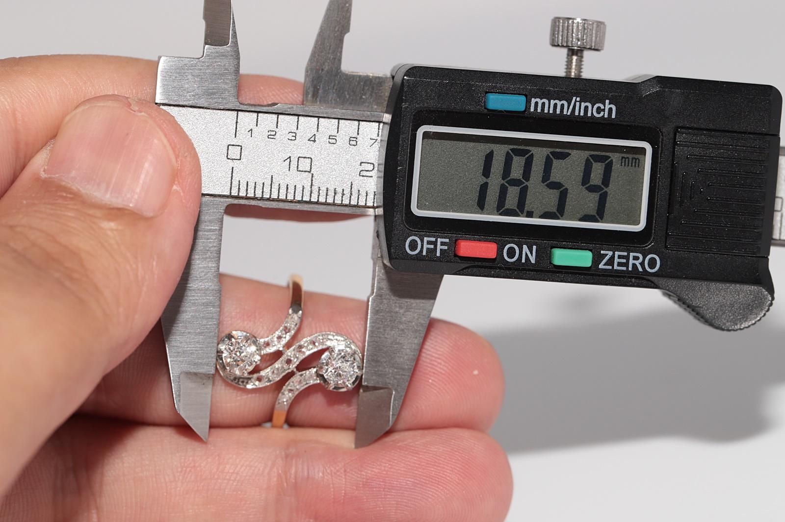 Anello con diamante naturale in oro 18 carati, antico CIRCA 1910, Art Nouveau, fatto a mano in vendita 13