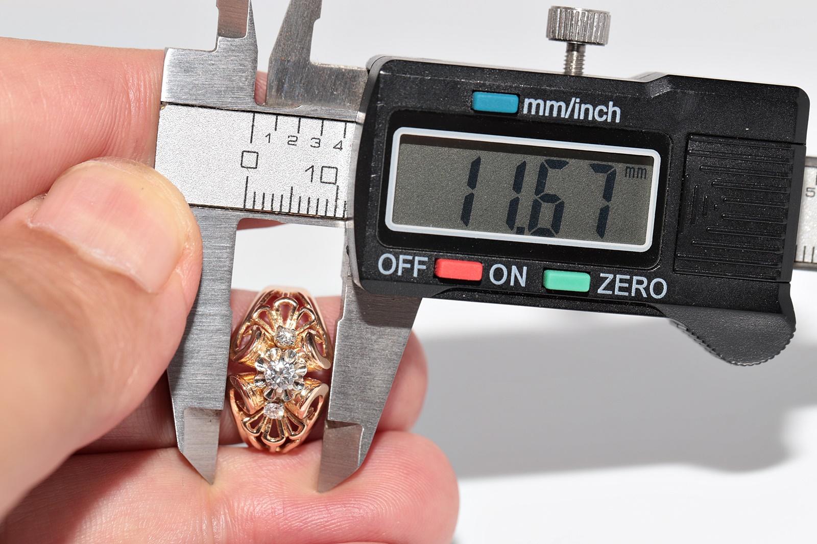 Anello con diamante naturale in oro 18 carati, antico, del 1910 circa, realizzato a mano in stile Art Nouveau in vendita 8