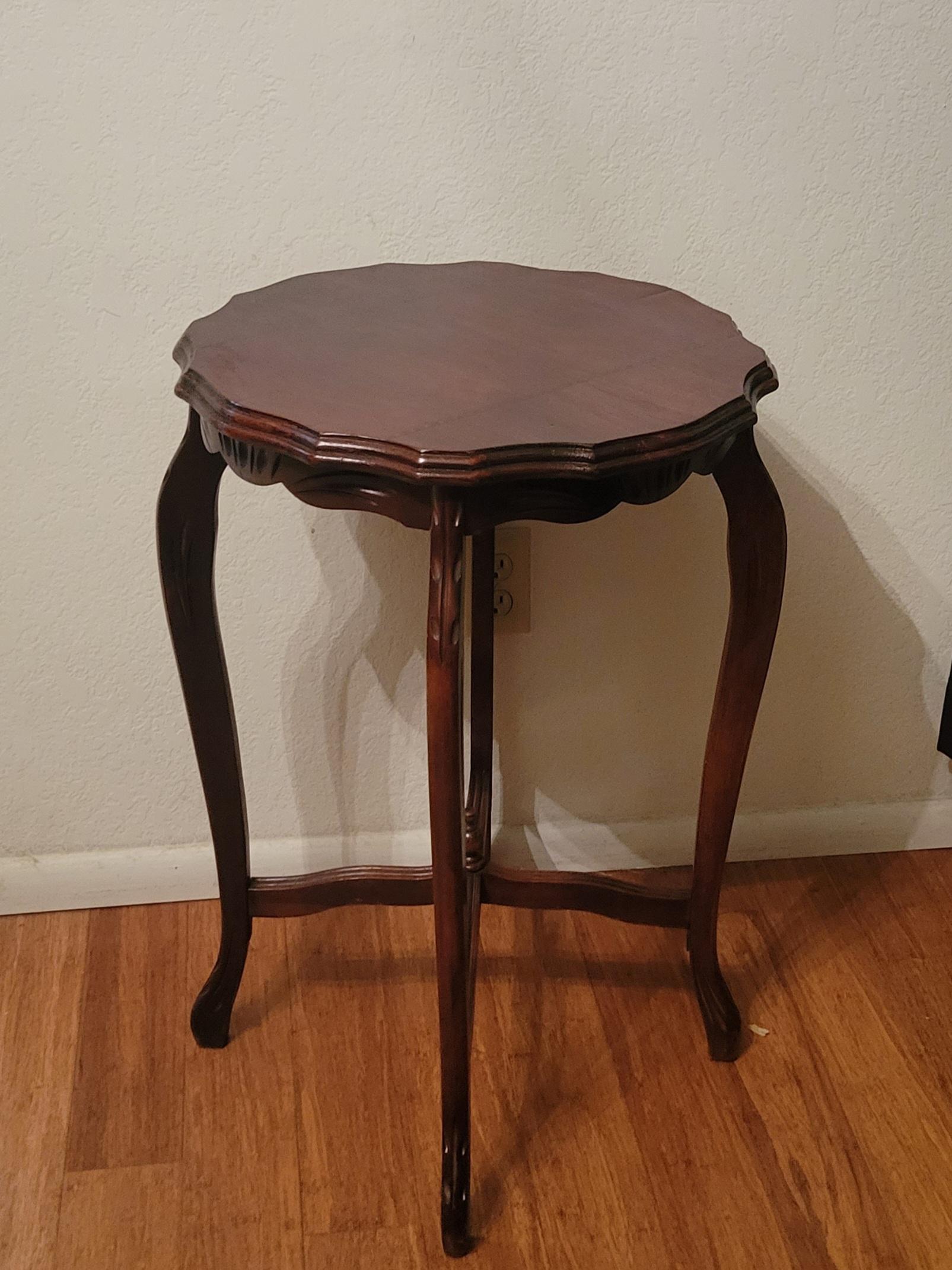 antique scalloped side table
