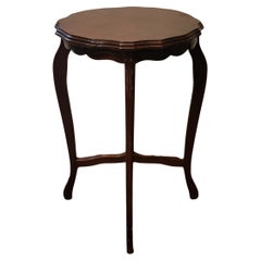 Vintage, circa 1915-s Scalloped Edge Solid Wood Side Table