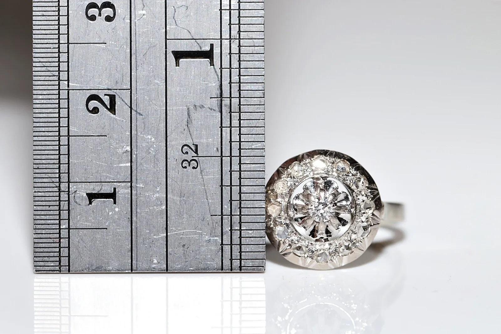 De las mujeres Antiguo anillo decorado con diamantes naturales de oro de 18 quilates Art Decó de 1920 en venta