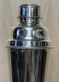 Antique circa 1920 Art Deco Asprey & Co London Silver Plated Cocktail Shaker