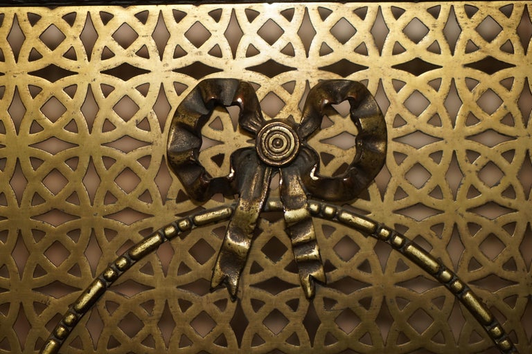 Antique circa 1920 Art Deco French Brass Pierced Sheet Radiator Cover ...
