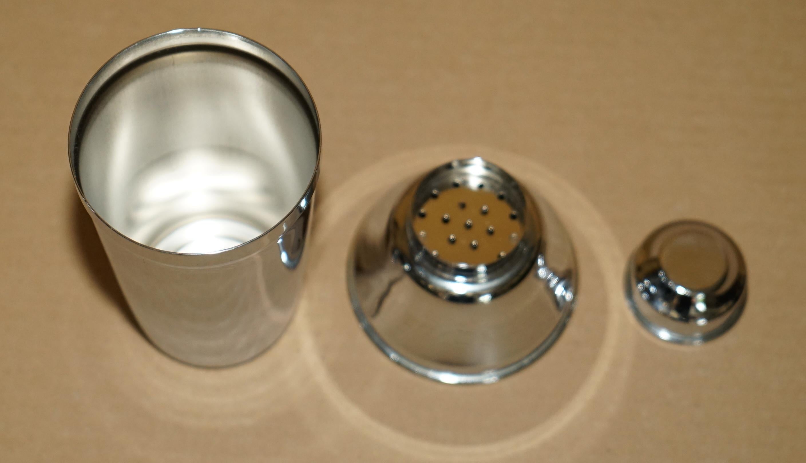 Early 20th Century ANTIQUE CIRCA 1920 ART DECO MADE IN ITALY STAMPED SiLVER PLATED COCKTAIL SHAKER For Sale