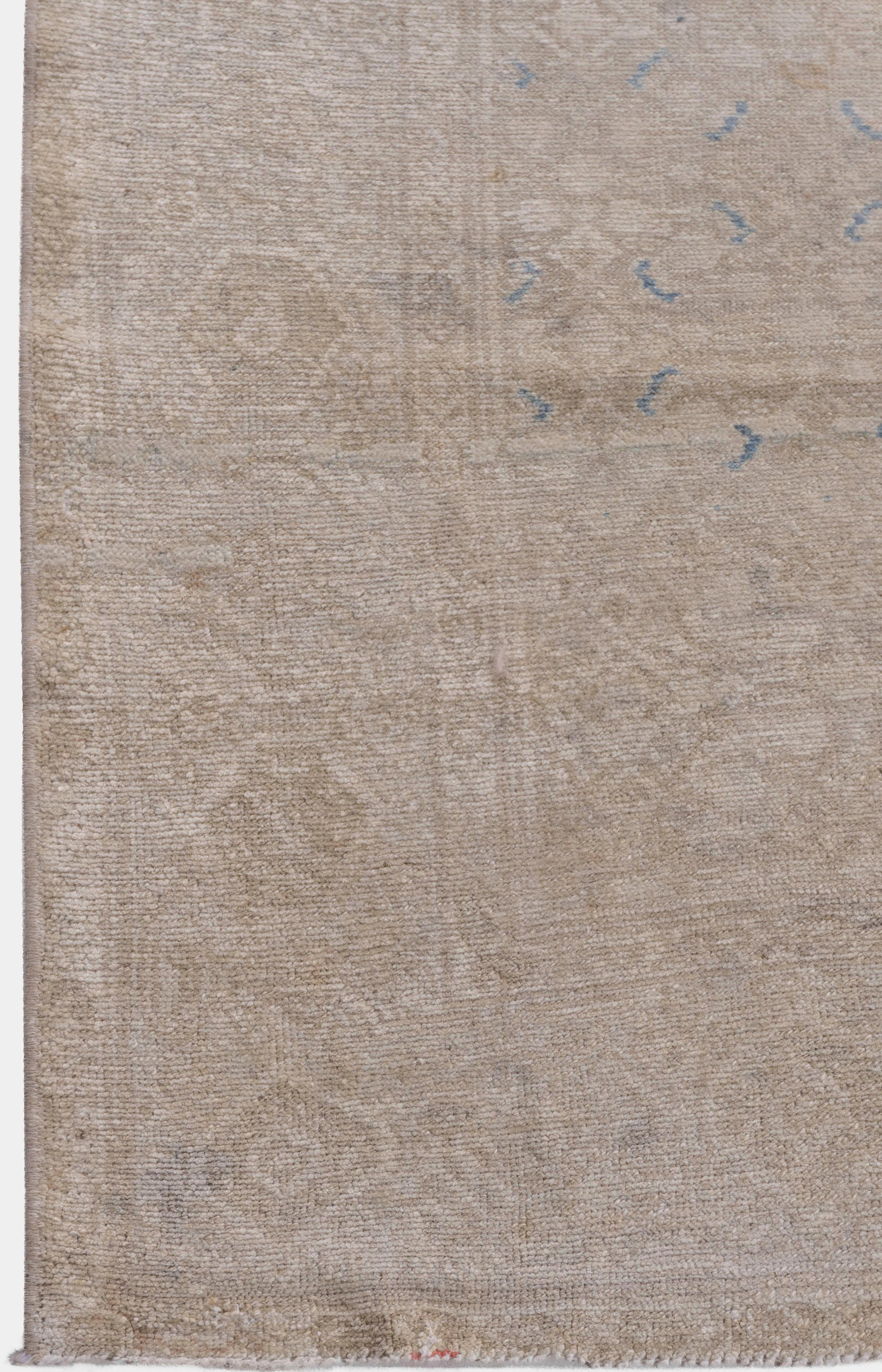 Antiker persischer Malayer-Teppich in Beige, handgeknüpft, um 1920, 4' X 6'2 im Angebot 1