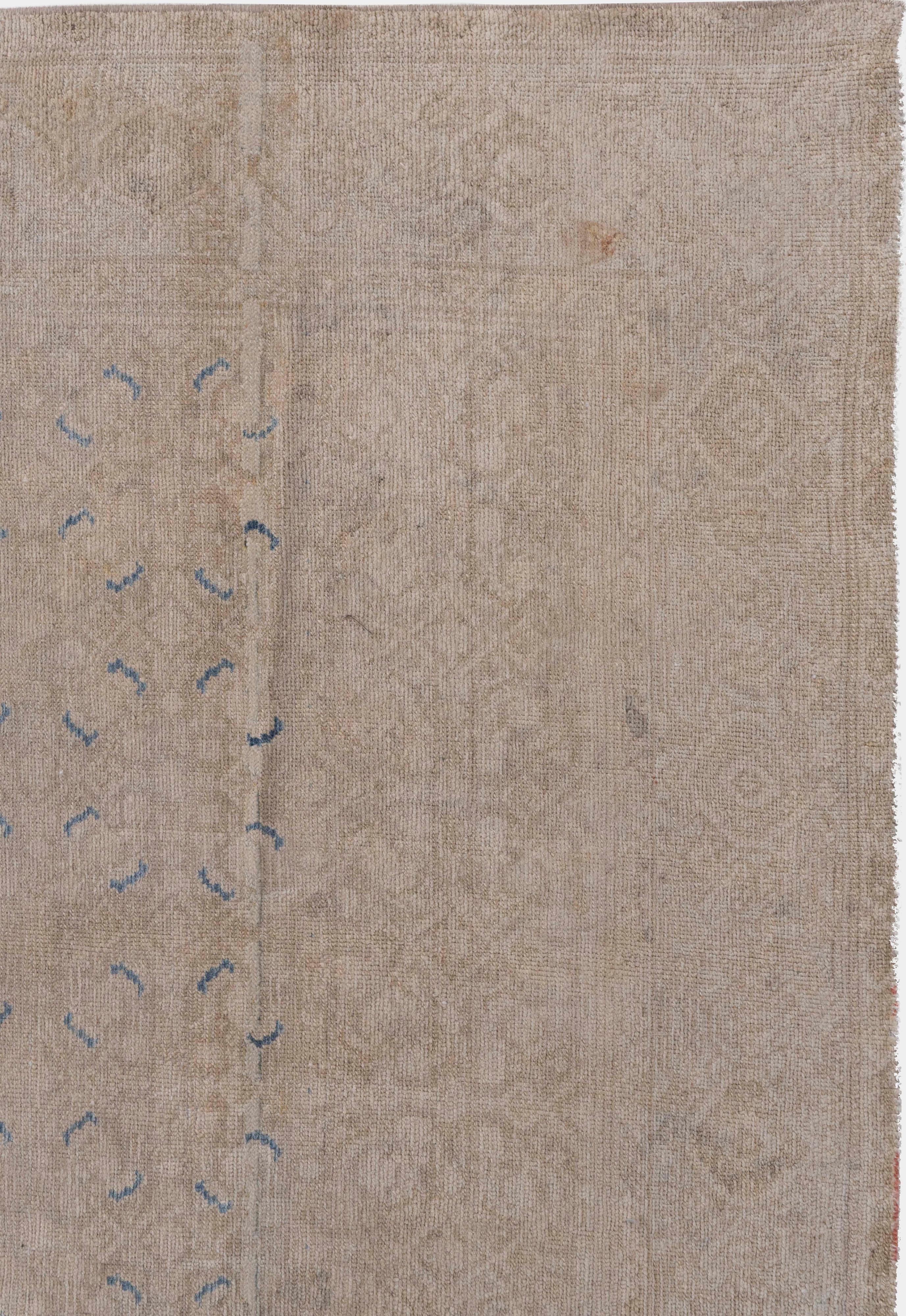 Antiker persischer Malayer-Teppich in Beige, handgeknüpft, um 1920, 4' X 6'2 im Angebot 2