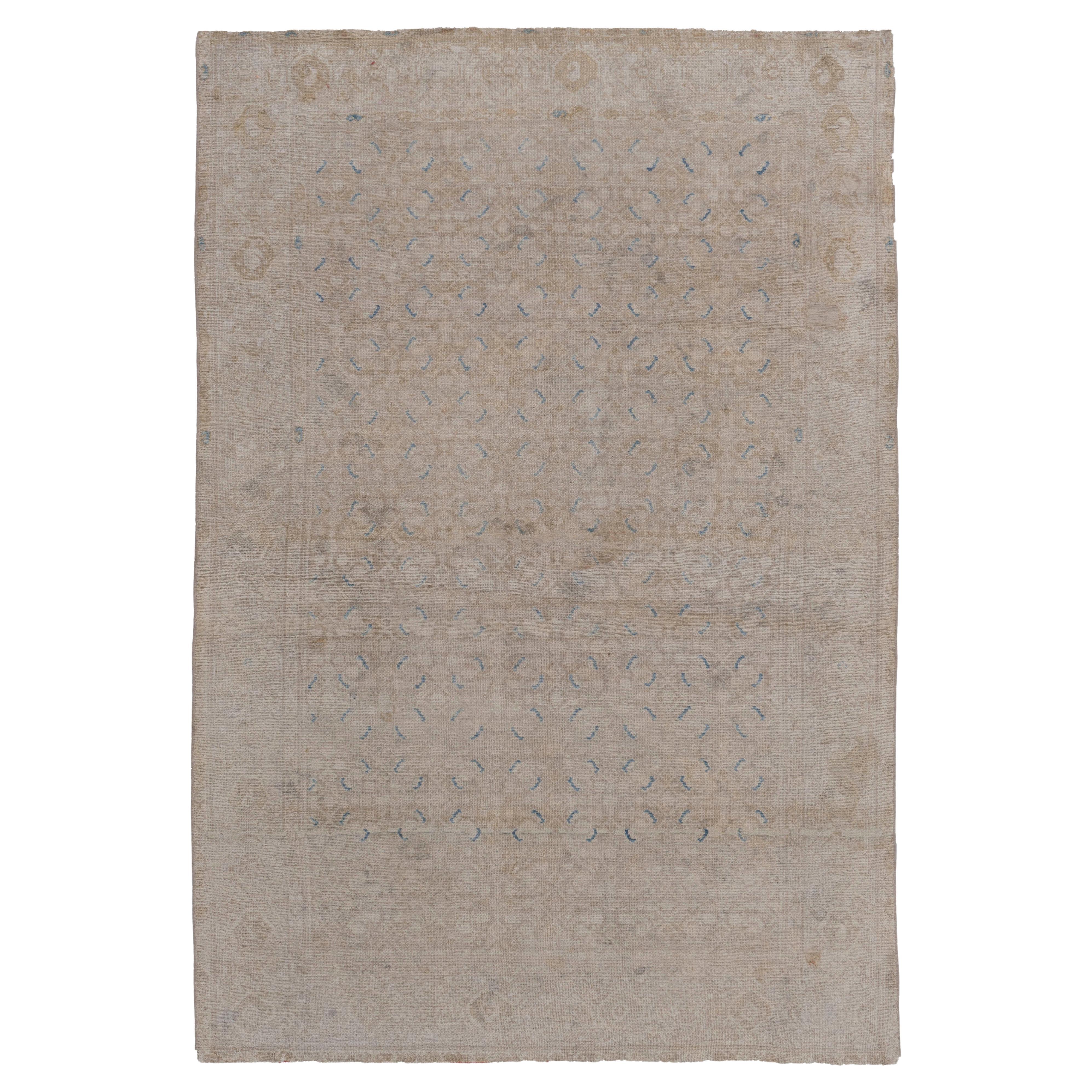 Antique Circa 1920 Beige Persian Malayer Hand Knotted Rug 4' X 6'2
