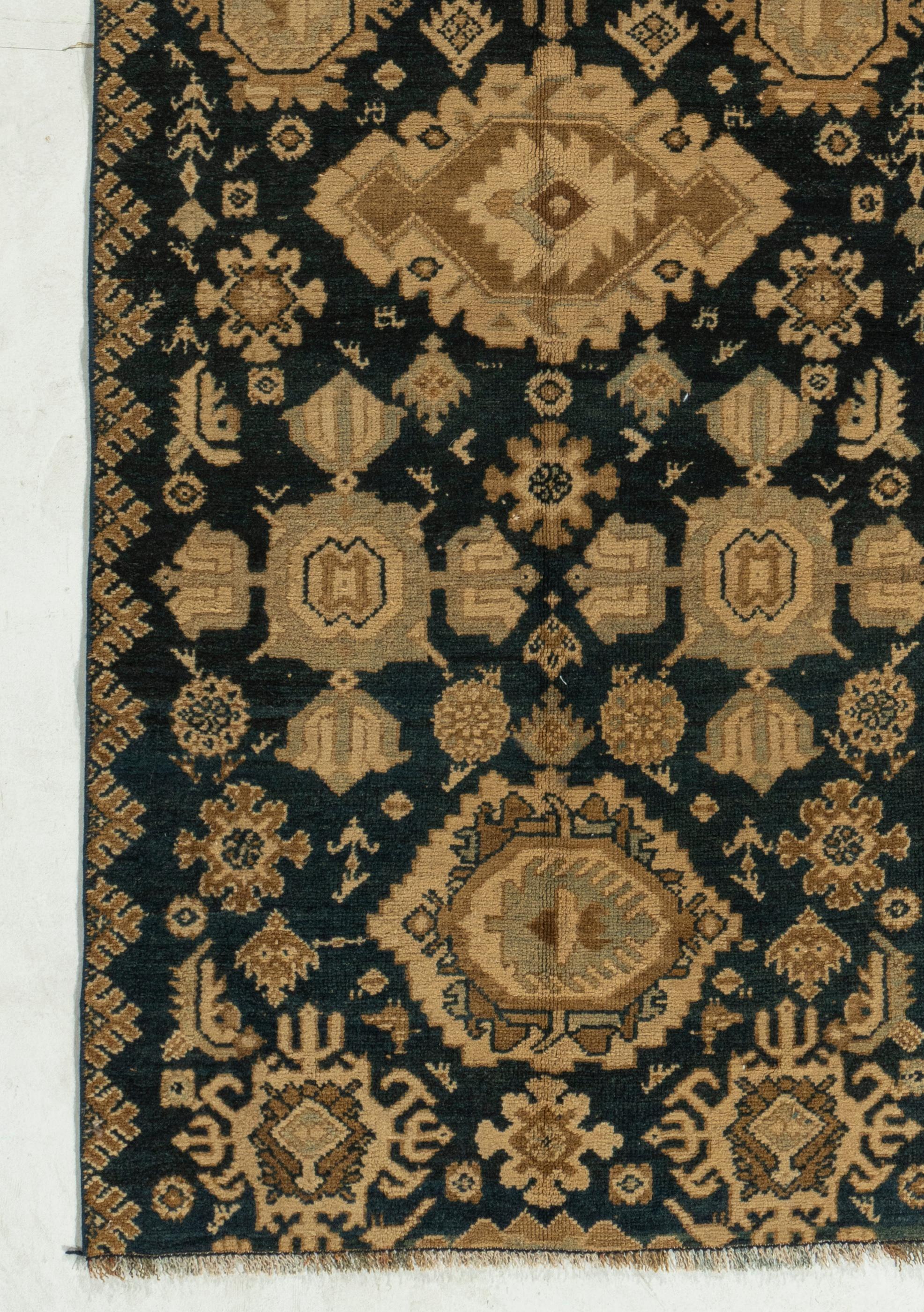 Antico tappeto blu persiano Malayer annodato a mano del 1920 circa in vendita 5