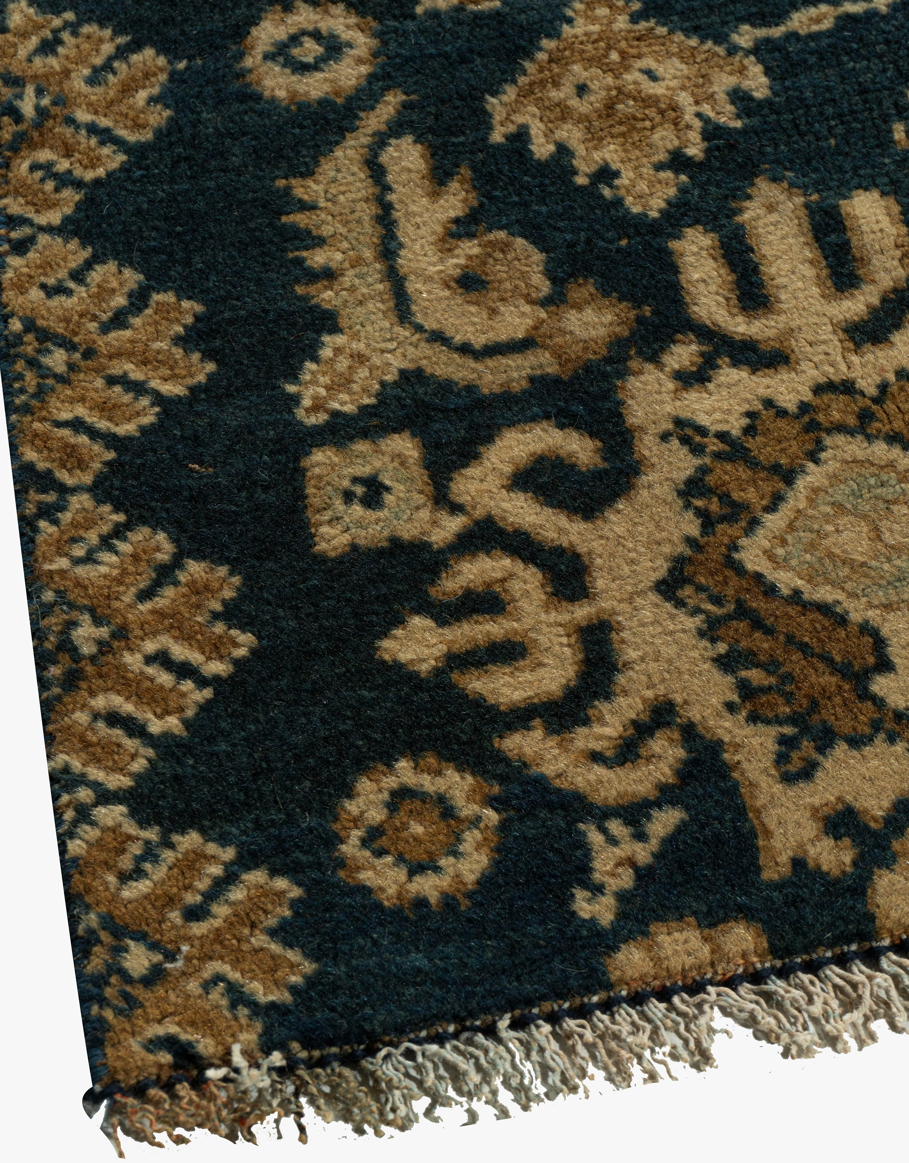 Antico tappeto blu persiano Malayer annodato a mano del 1920 circa in vendita 10