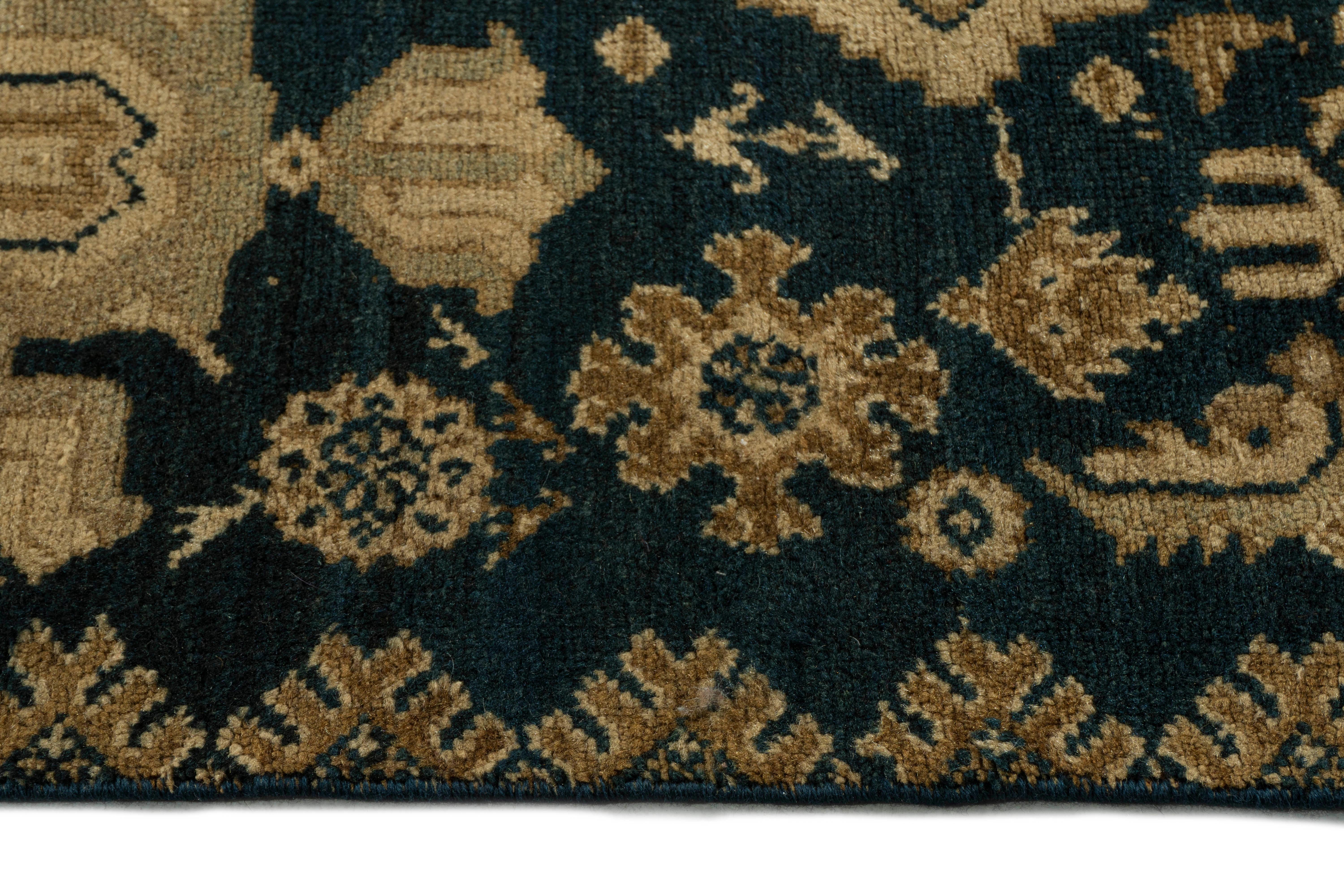 Antico tappeto blu persiano Malayer annodato a mano del 1920 circa in vendita 2