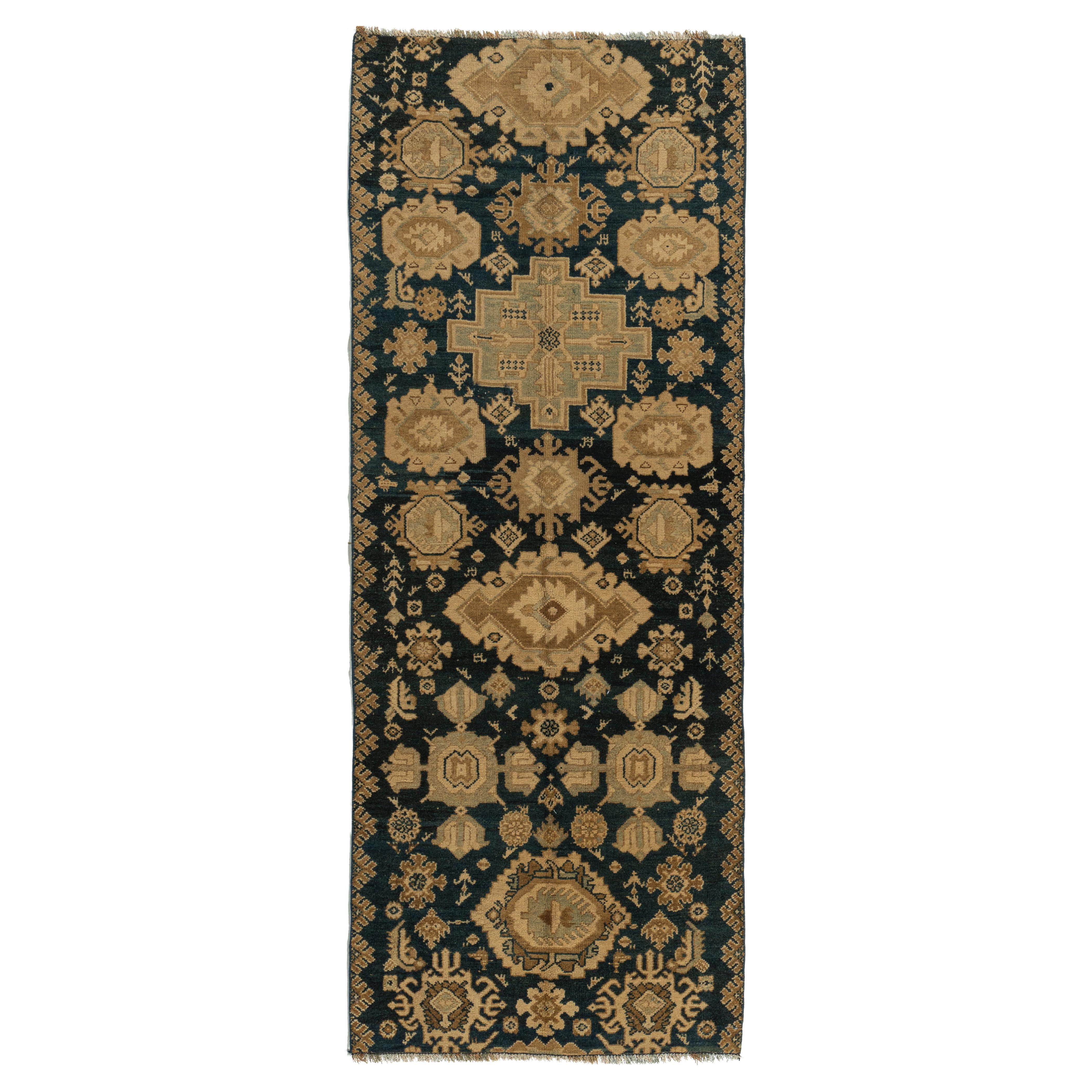 Antique Circa 1920 Blue Persian Malayer Hand Knotted Rug