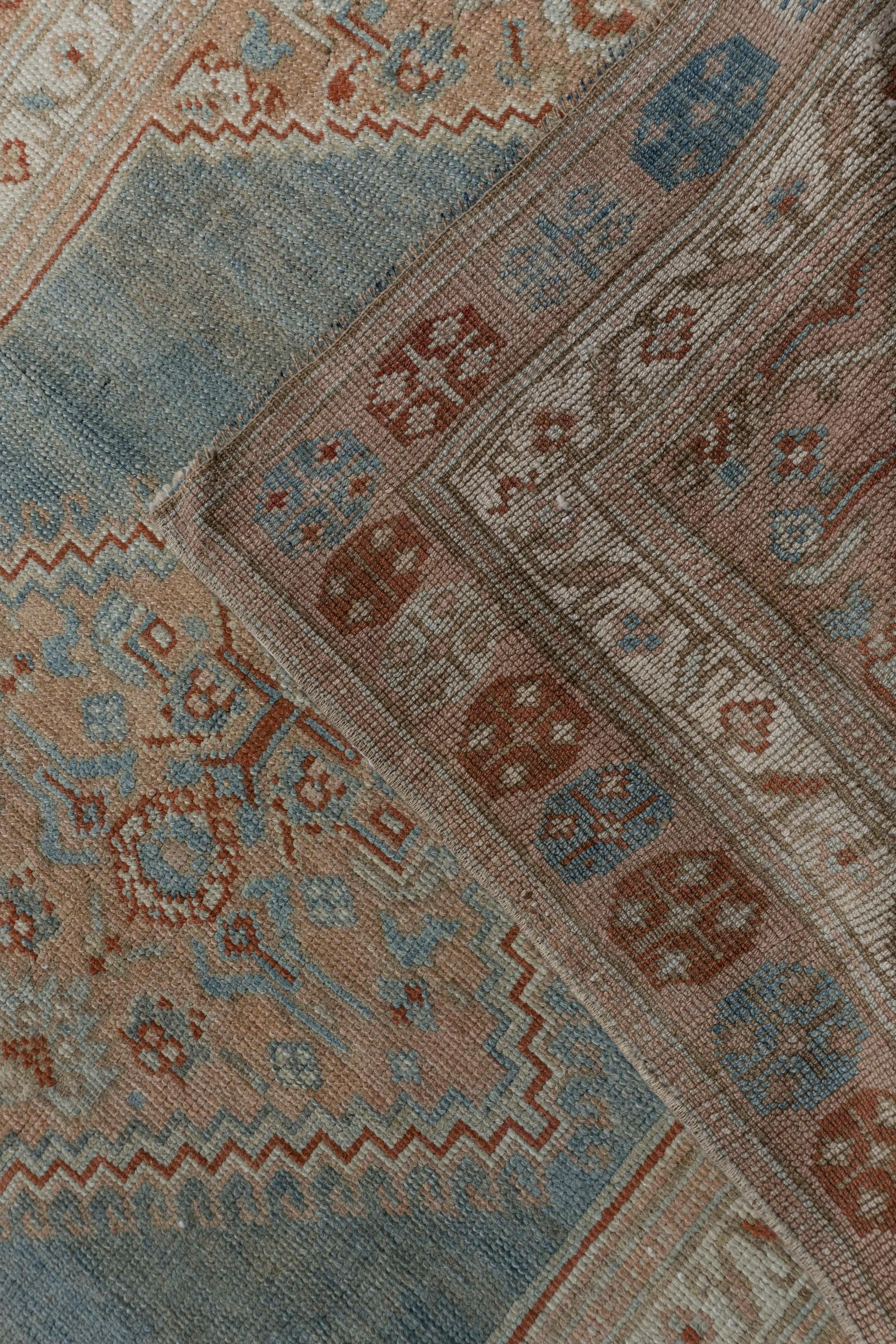 Antico runner annodato a mano di Malayer blu, circa 1920, 3'2 X 15'1 in vendita 4