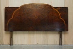 Antique circa 1920 Burr Walnut Double Headboard Which Is Part of a Large Suite