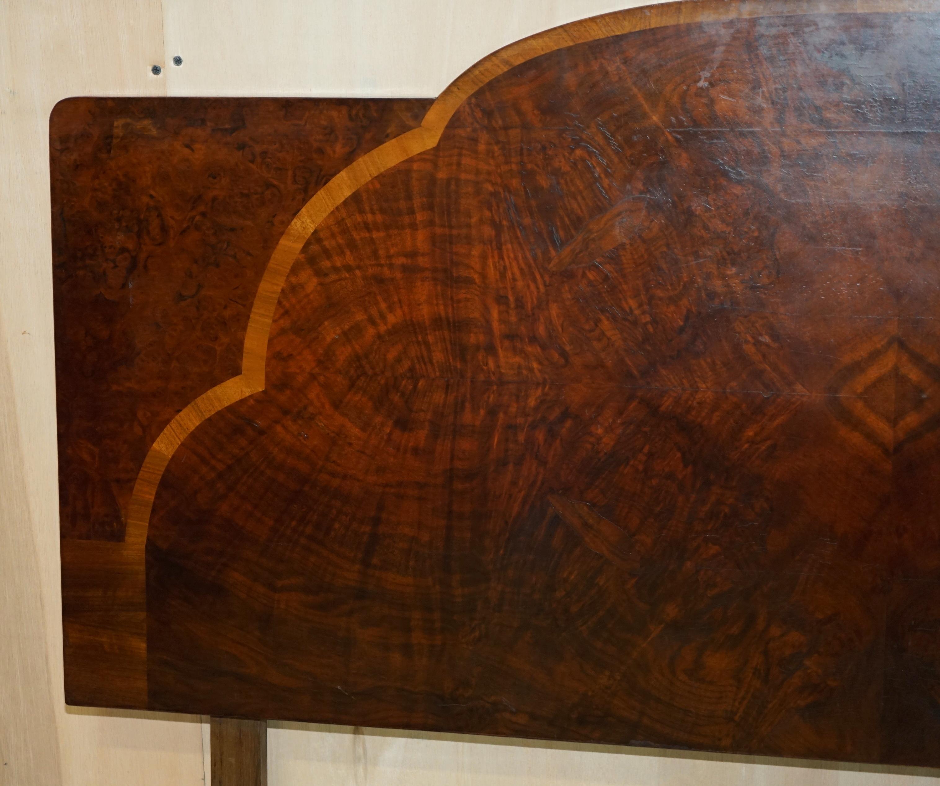 Art Deco Antique circa 1920 Burr Walnut Double Headboard Which Is Part of a Large Suite