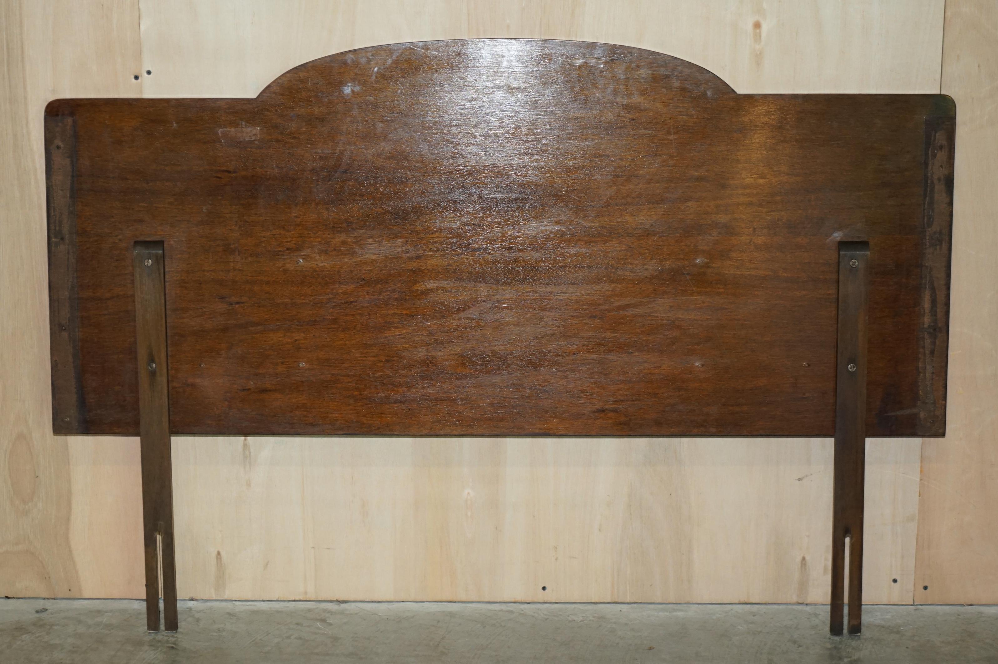 Antique circa 1920 Burr Walnut Double Headboard Which Is Part of a Large Suite 3