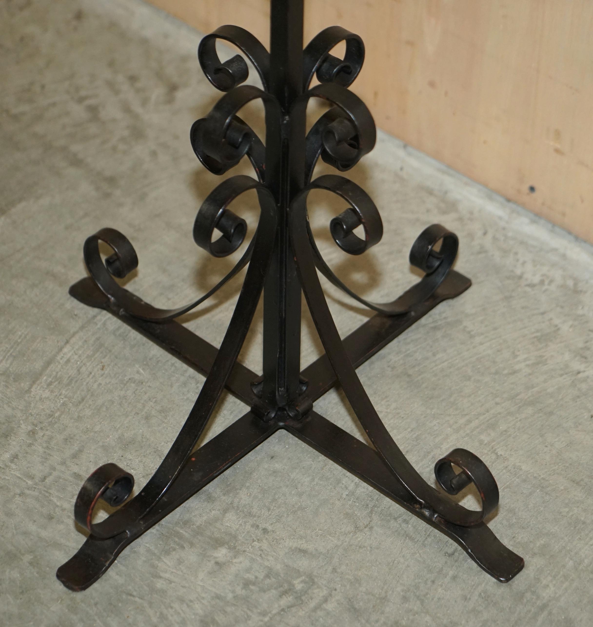 Antique circa 1920 Chinese Export Floor Standing Bell with Wrought Iron Stand For Sale 10