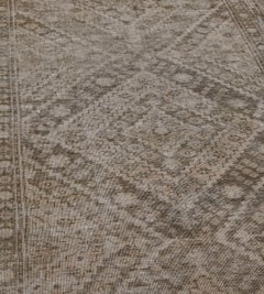 Antique Khotan Runner, Hand-Knotted Wool, Gray Floral, Circa 1920