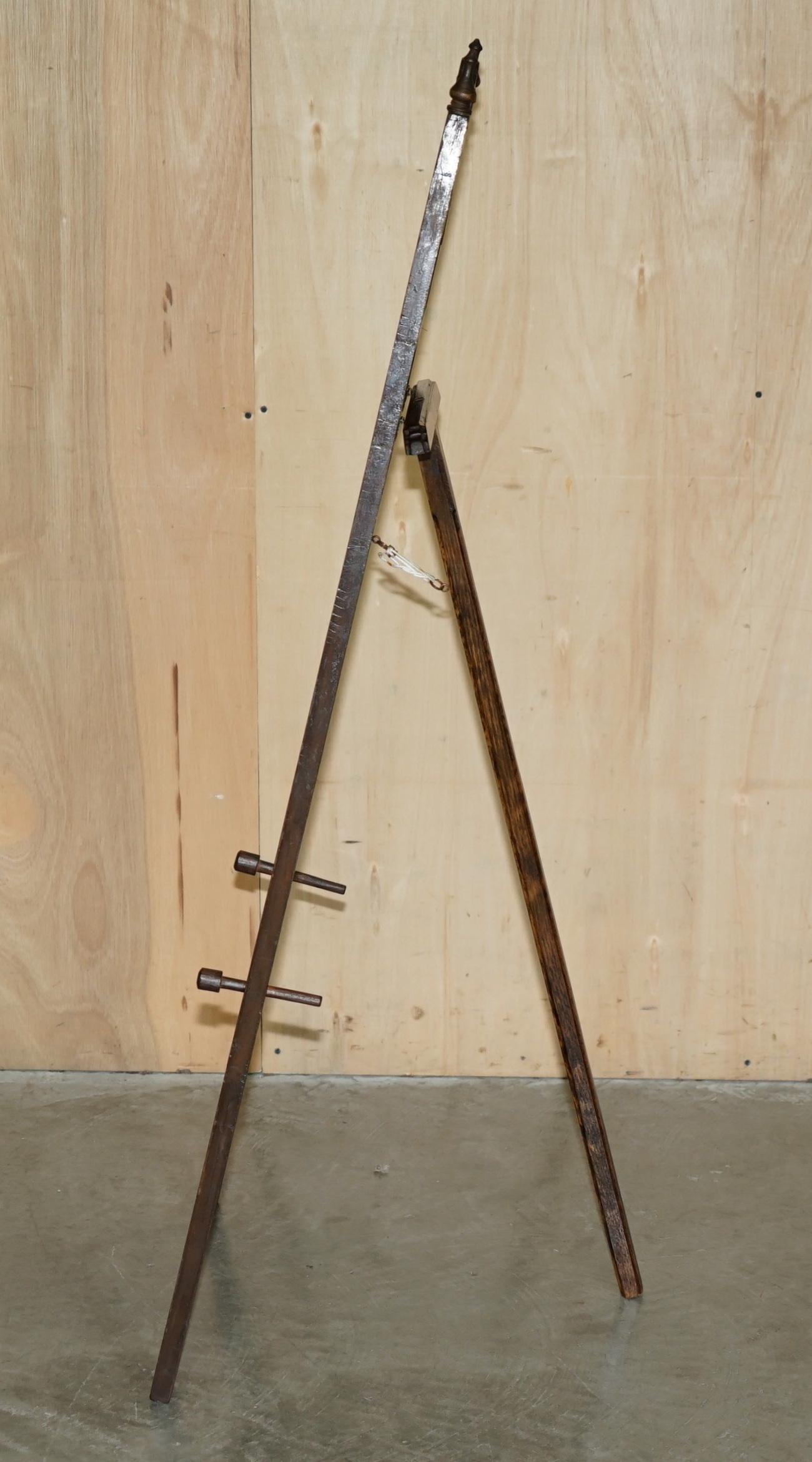 ANTIQUE CiRCA 1920 LIBERTY MOORISH CARVED MOTHER OF PEARL INLAID ARTIST EASEL For Sale 4
