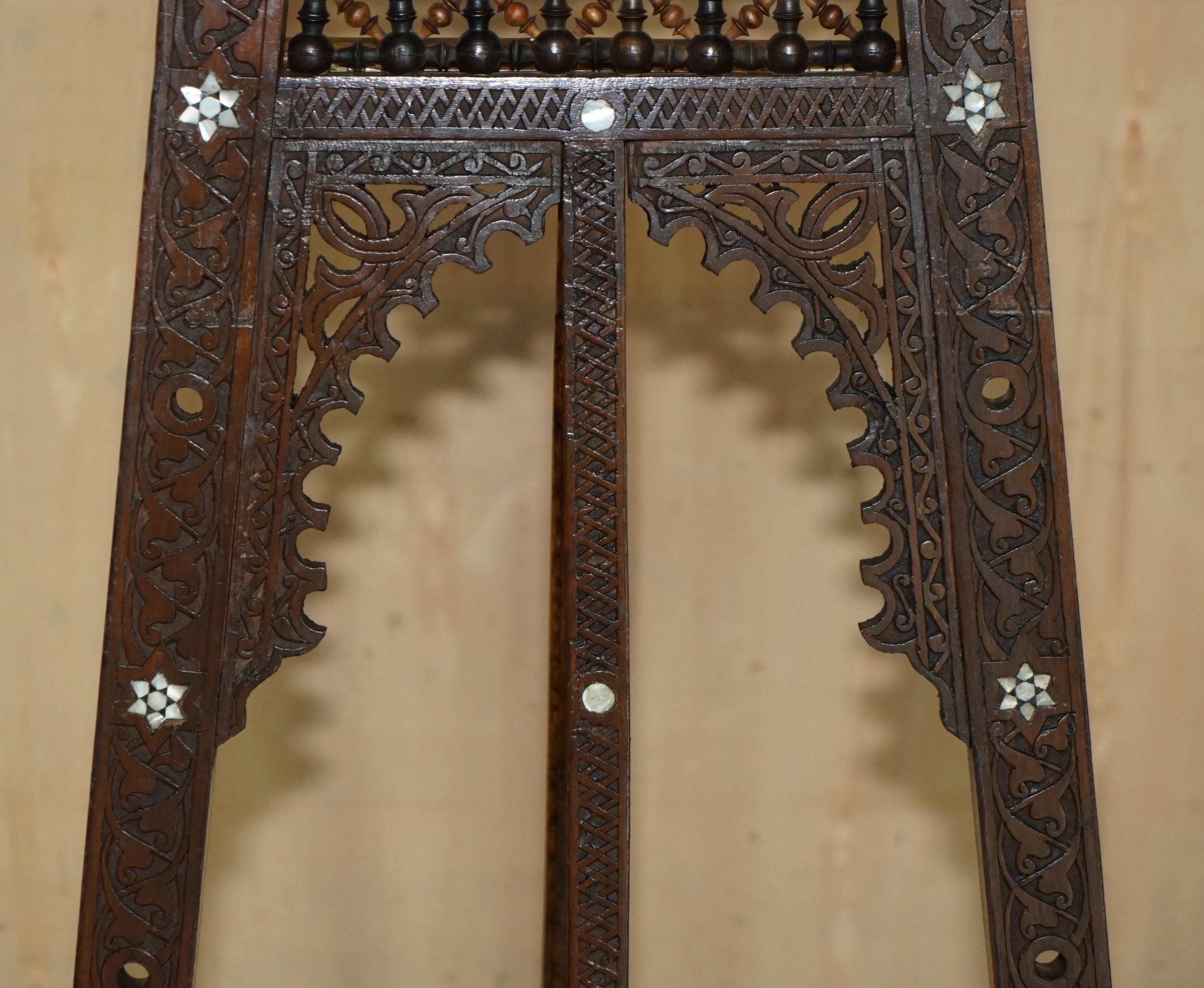 Early 20th Century ANTIQUE CiRCA 1920 LIBERTY MOORISH CARVED MOTHER OF PEARL INLAID ARTIST EASEL For Sale