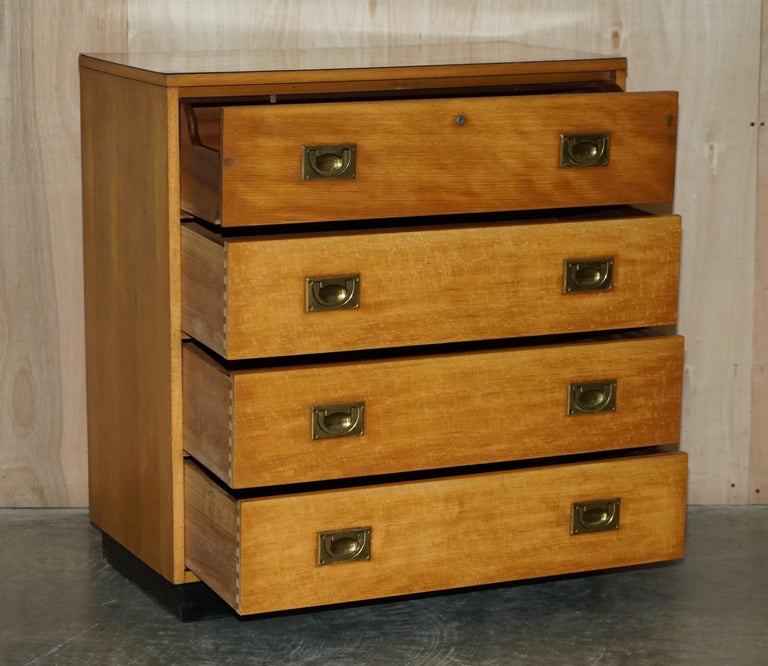 Antique circa 1920 Light Oak Military Campaign Chest of Drawers with ...
