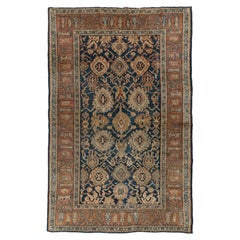 Antico Tappeto di lana persiano Malayer intrecciato a mano, circa 1920, 4'1 x 6'5