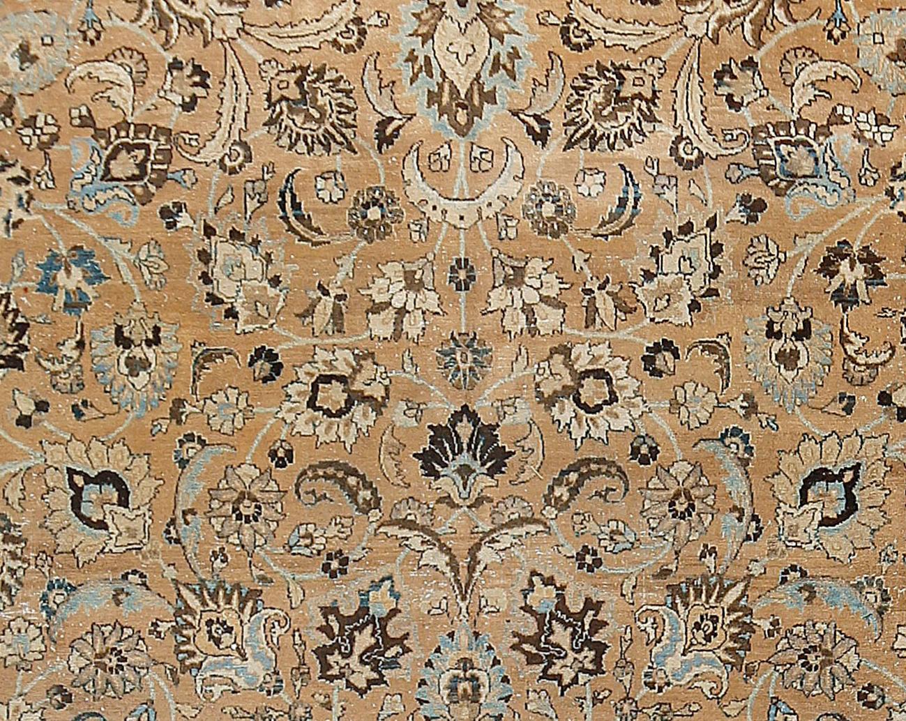 Antigua Alfombra Persa Meshad Anudada a Mano Circa 1920 9'7 x 16'6 en venta 1