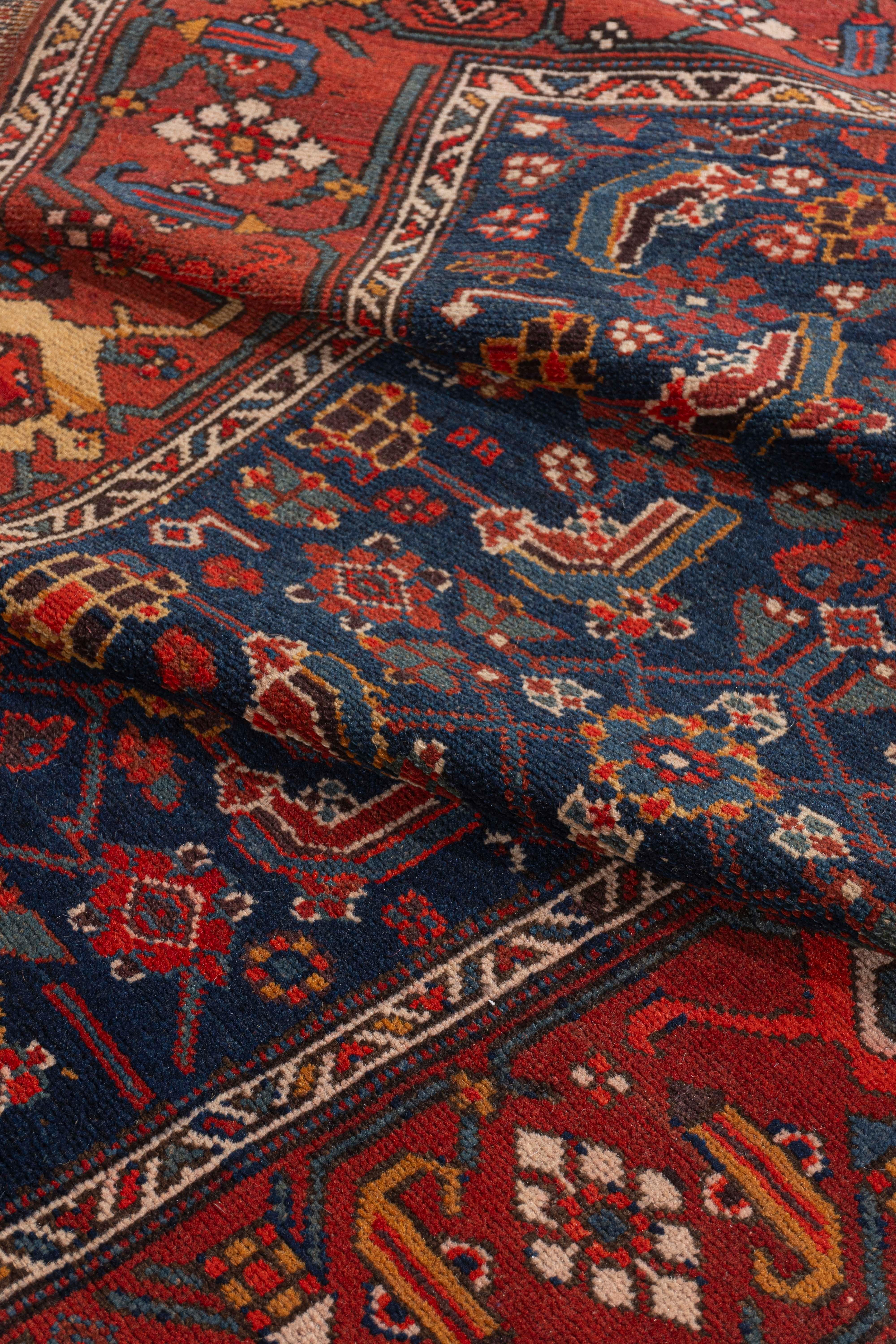 Antiker roter persischer Malayer-Läufer, handgeknüpft, um 1920 im Angebot 4