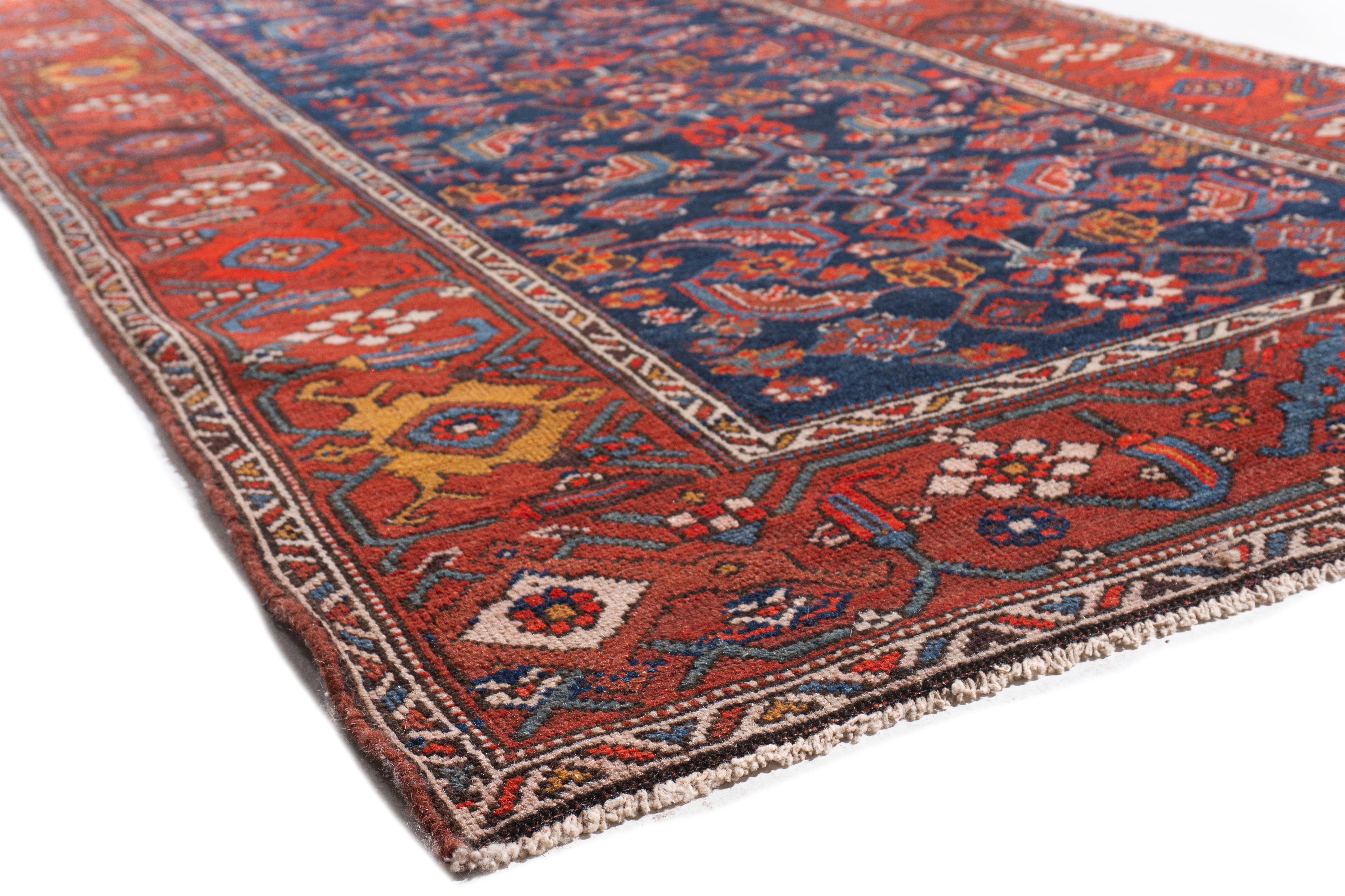 Antiker roter persischer Malayer-Läufer, handgeknüpft, um 1920 im Angebot 6