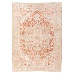 Antique Circa 1920 Red Subdued Heriz Rug 11'4 X 15'9