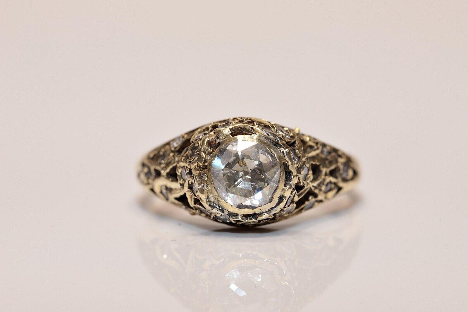 Antiker 14k Gold natürlicher Diamant-Dekorierter Ring, ca. 1920er Jahre (Viktorianisch) im Angebot