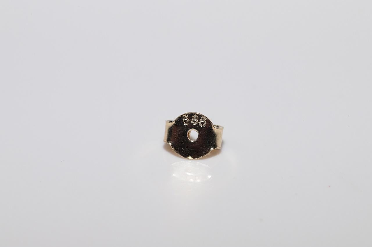 Antique Circa 1920s 14k Gold Top Silver Natural Diamond Decorated Earring For Sale 5