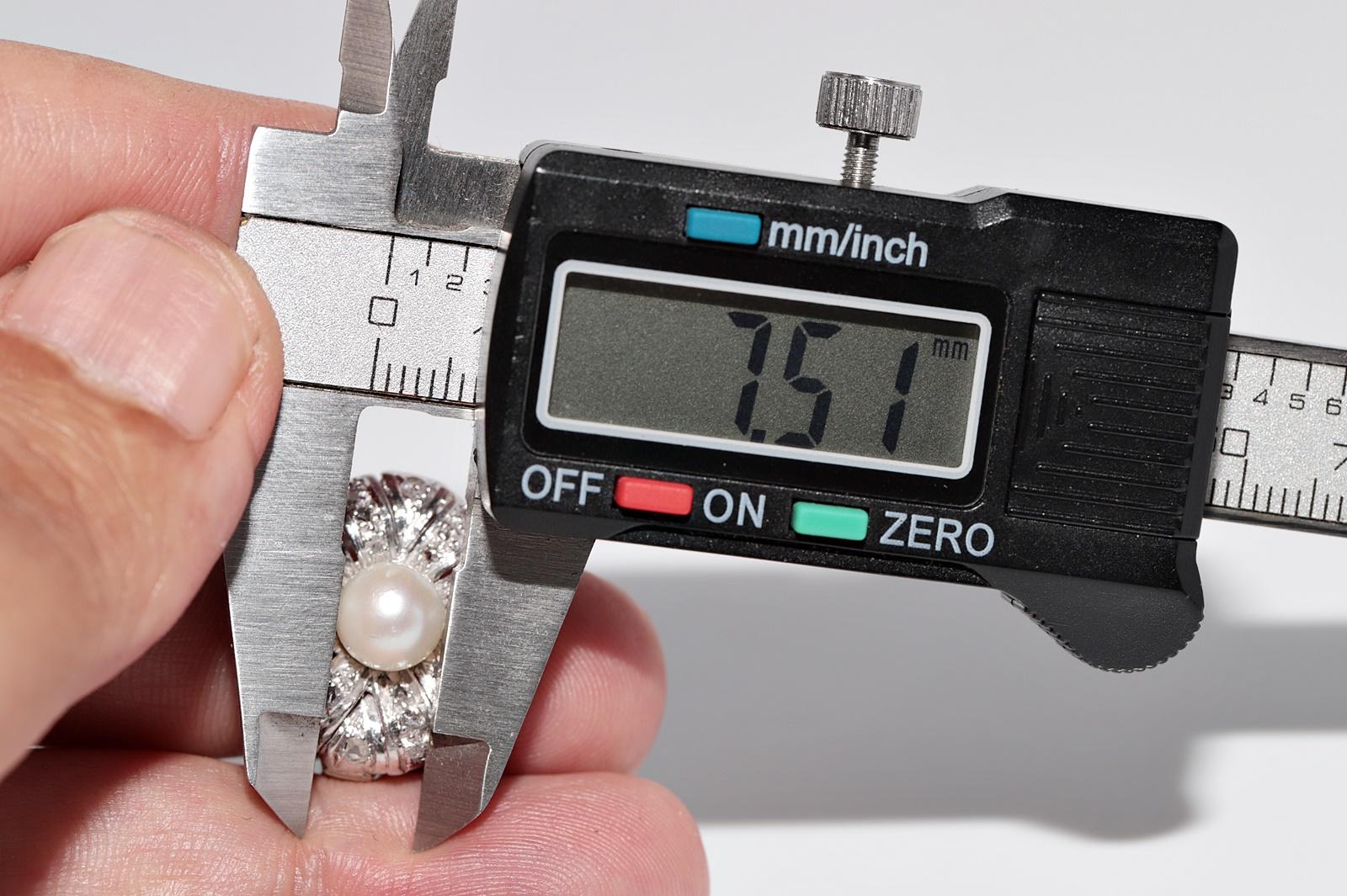 Anello antico CIRCA 1920 in oro 18k Art Decor con diamanti naturali e perle in vendita 13