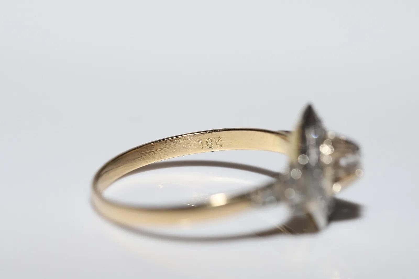 Antique Circa 1920s 18k Gold Art Deco Natural Diamond Decorated Ring For Sale 8