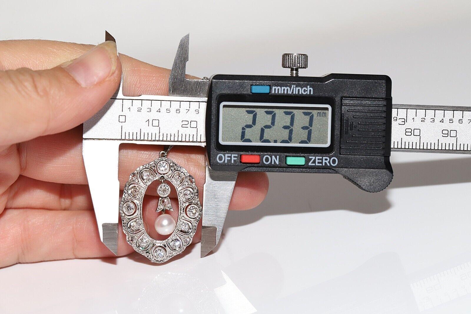 De las mujeres Collar Colgante Antiguo Circa 1920s Oro 18k Diamante Natural y Perla en venta