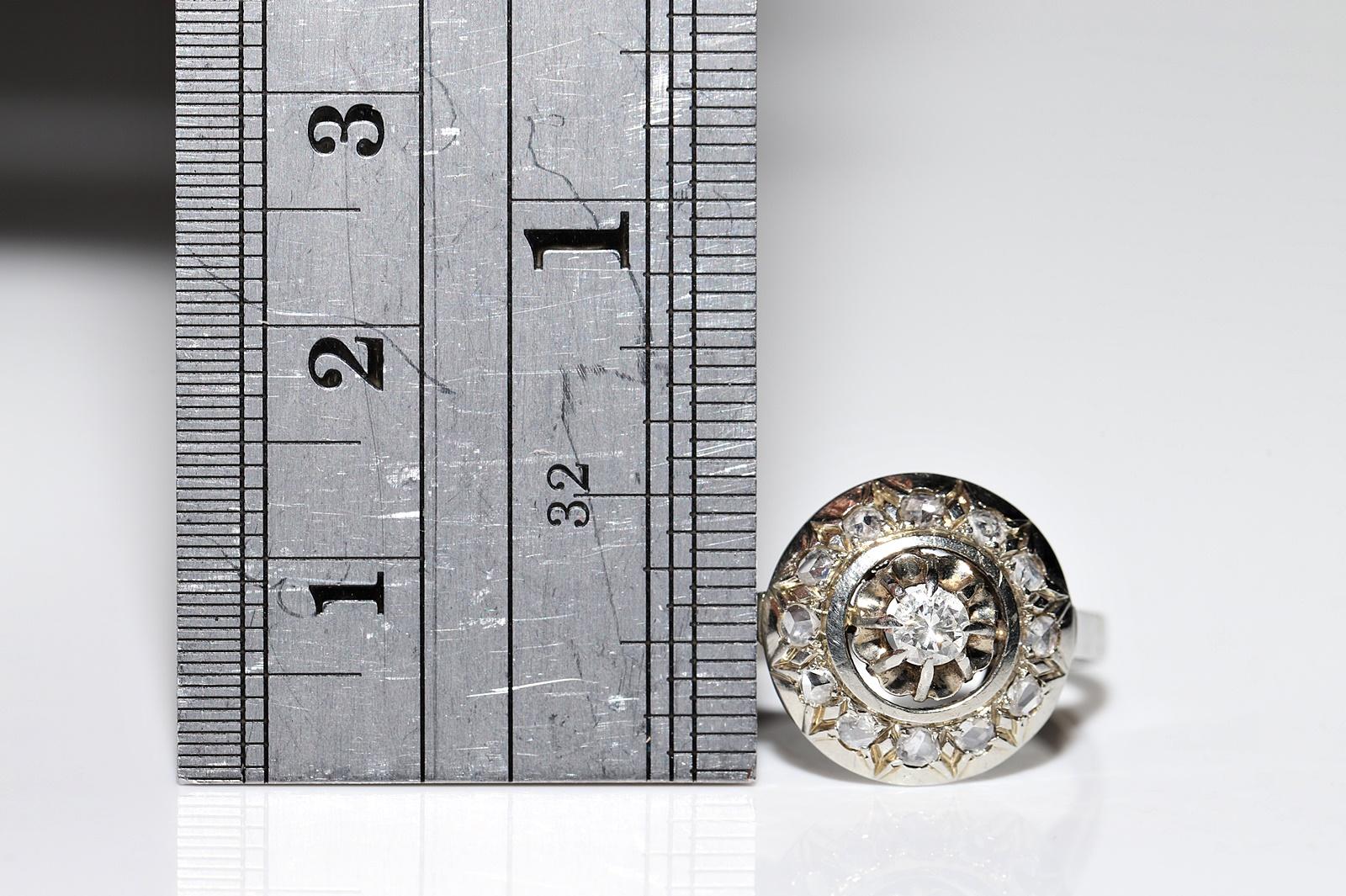 Antiker, dekorativer Ring aus 18 Karat Gold mit natürlichem Diamanten, ca. 1920er Jahre im Angebot 4