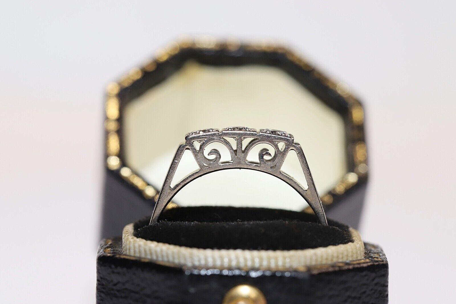 Antiker, dekorativer Ring aus 18 Karat Gold mit natürlichem Diamanten, ca. 1920er Jahre im Angebot 7
