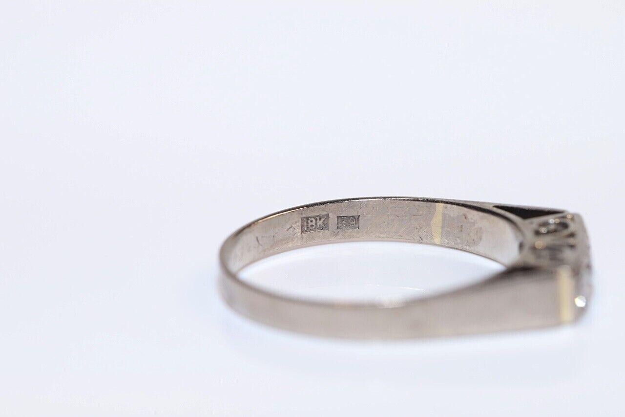 Bague ancienne des années 1920 en or 18 carats décorée de diamants naturels Bon état - En vente à Fatih/İstanbul, 34