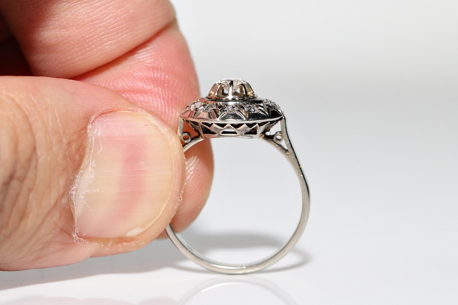 De las mujeres Anillo Antiguo Circa 1920s Oro 18k Decorado con Diamantes Naturales en venta