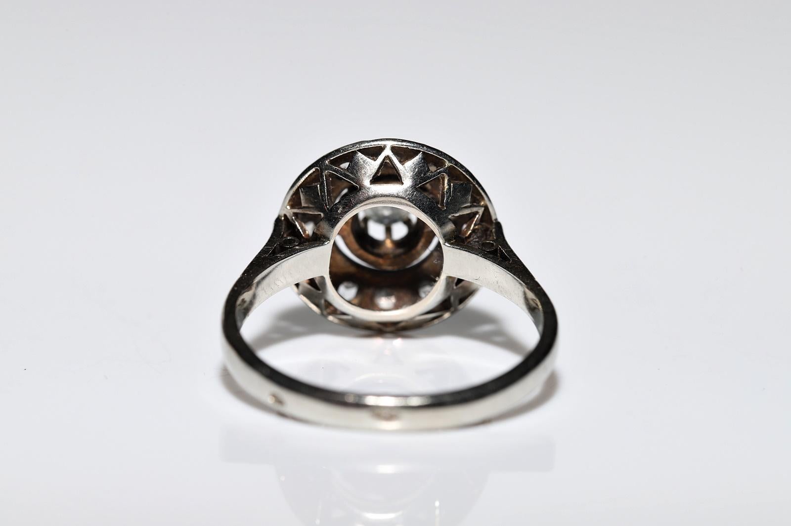 Antique Circa 1920s 18k Gold Natural Diamond Decorated Ring For Sale 1