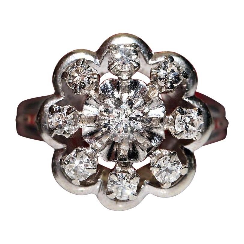 Bague ancienne des années 1920 en or 18 carats décorée de diamants naturels