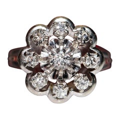 Bague ancienne des années 1920 en or 18 carats décorée de diamants naturels