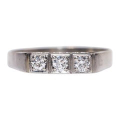 Antique Circa 1920s 18k Gold Natural Diamond Decorated Ring
