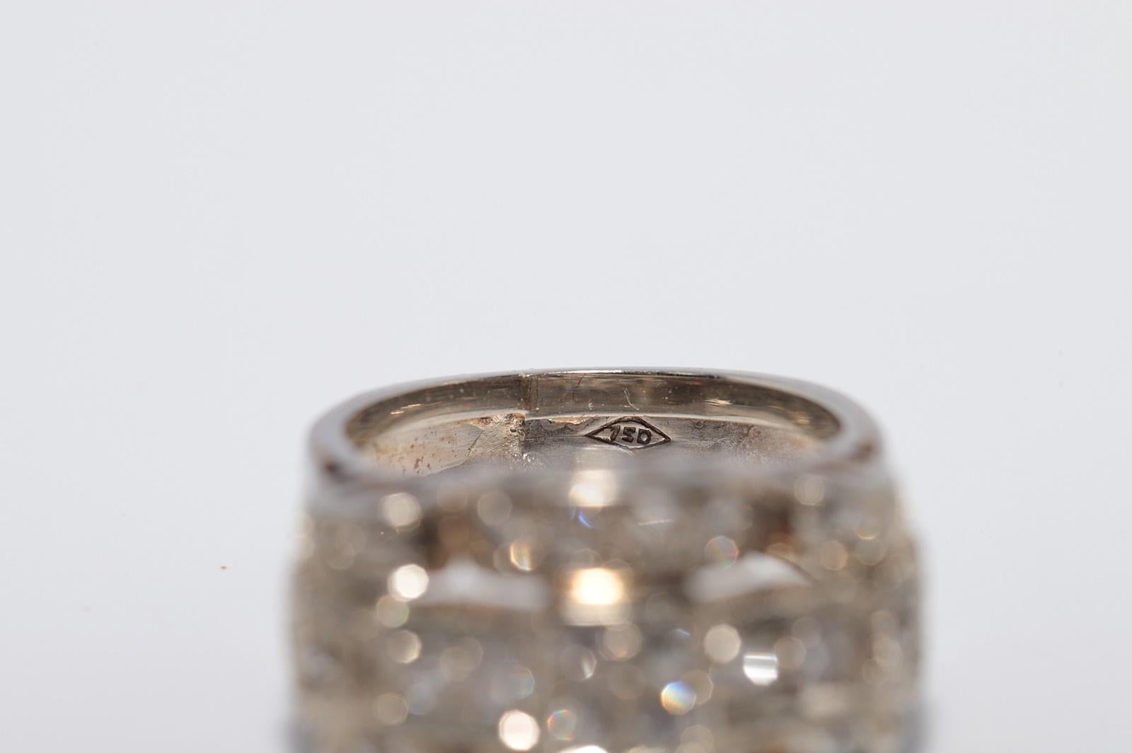 Antike CIRCA 1920er Jahre 18k Gold natürlichen Altschliff Diamant dekoriert Tank Ring im Angebot 4