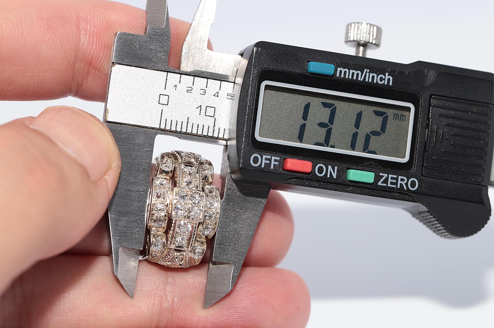 Antike CIRCA 1920er Jahre 18k Gold natürlichen Altschliff Diamant dekoriert Tank Ring im Angebot 6