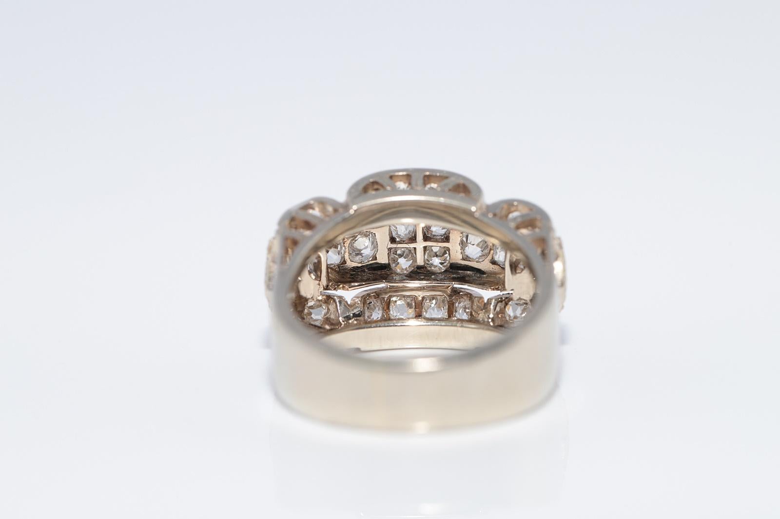 Antike CIRCA 1920er Jahre 18k Gold natürlichen Altschliff Diamant dekoriert Tank Ring im Angebot 2