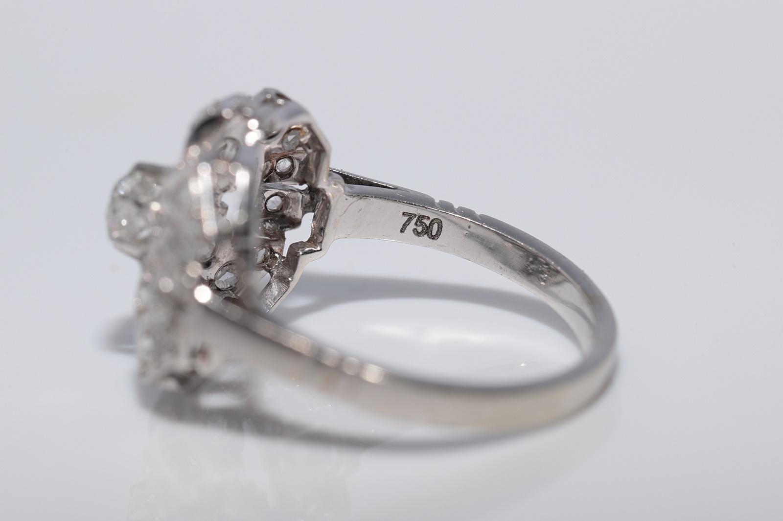 Antique Circa 1920s Art Deco Or 18k Handcrafted Natural Diamond Ring (Bague en or 18k avec diamant naturel) en vente 4