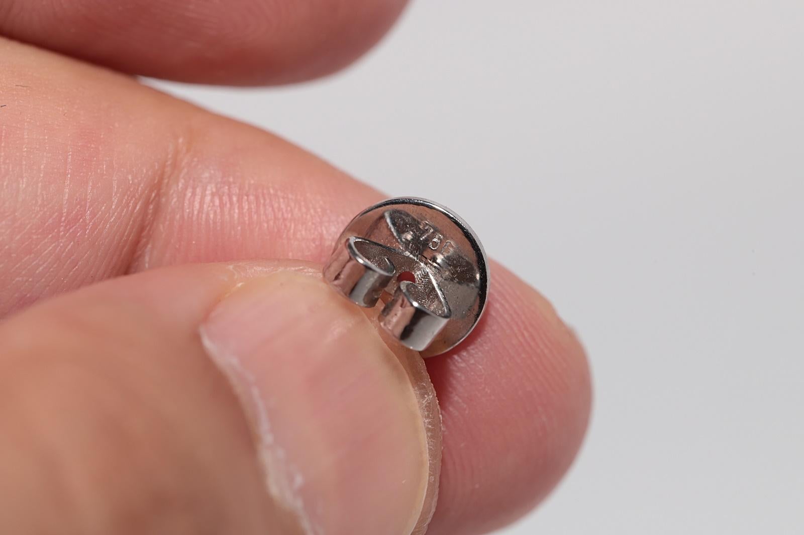 Antico orecchino con diamante naturale e onice in oro 18k, CIRCA 1920 Art Deco in vendita 6