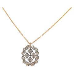 Collar Colgante Antiguo Art Decó de Oro de 18k con Diamantes Naturales de los años 20