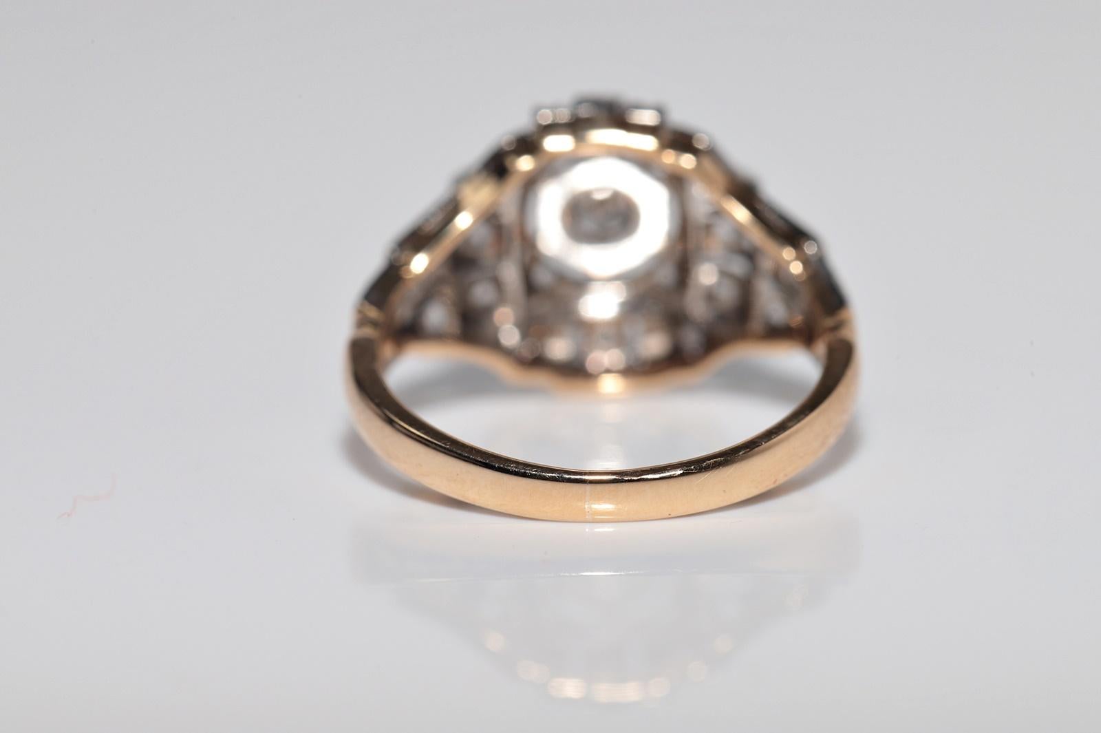 Anello antico CIRCA 1920 Art Deco in oro 18k con diamante naturale decorato in vendita 6